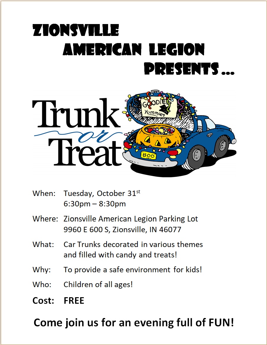 Trunk or Treat Zionsville Post 79